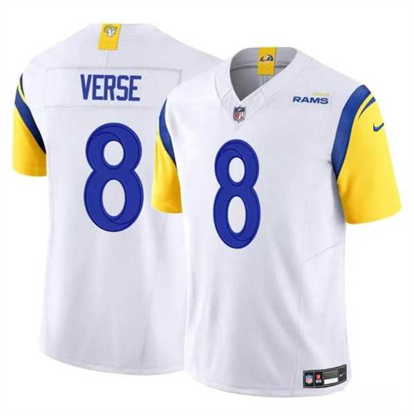 Men & Women & Youth Los Angeles Rams #8 Jared Verse White 2024 Draft F.U.S.E. Vapor Untouchable Stitched Jersey->los angeles rams->NFL Jersey